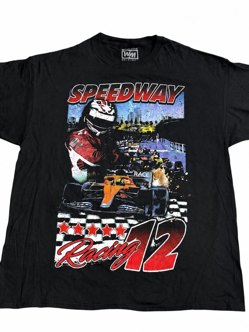 Speedway Racing Graphic Tee Mens XL Black Motorsports Race Car Shirt